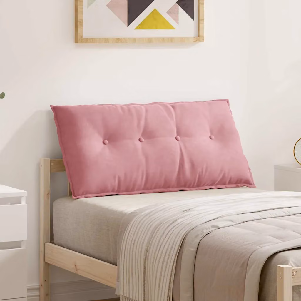 vidaXL Cuscino per Schiena Rosa in Tessuto di Velluto a Costine con Rivestimento Rimovibile L: 100 cm, P: 50 cm, H: 50 cm