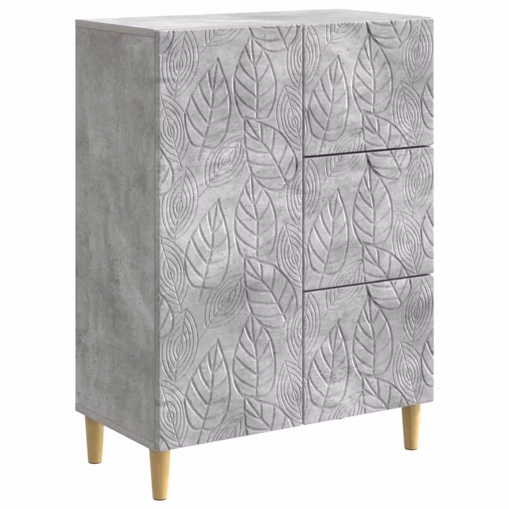 Credenza moderna vidaXL in legno e MDF grigio opaco L: 66 cm, P: 34,5 cm, H: 90 cm – 2