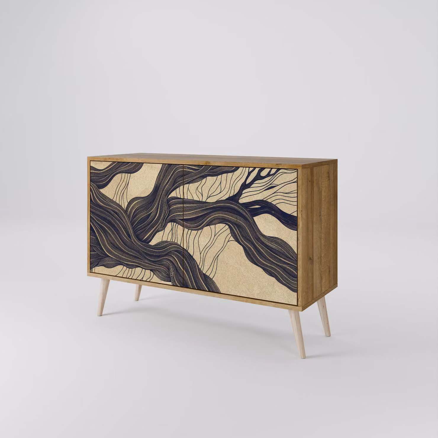 Cassettiera Spacerebels a 2 ante - credenza cassettiera - credenza alta - mobile guardaroba - soggiorno camera da letto - 57,5×111×42 (HxLxP)