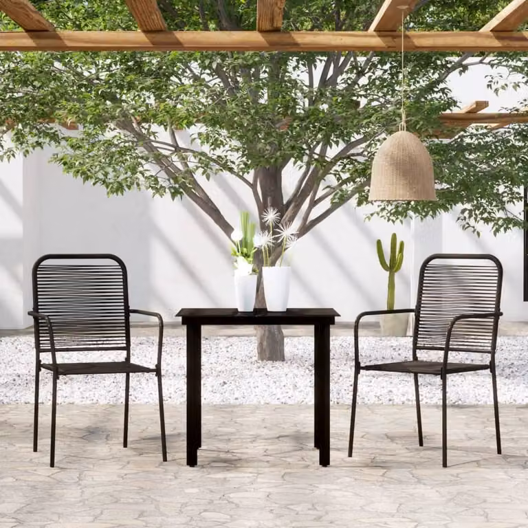 Maison Exclusive - Set da pranzo da giardino 3 pezzi nero