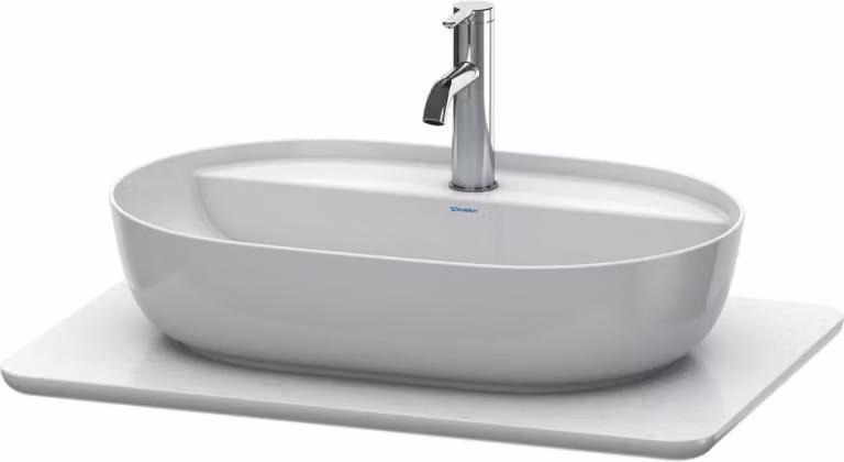 Console en pierre de quartz Duravit Luv LU9465, largeur 688mm, adaptée au meuble sous-lavabo LU9560, LU9565, LU946501717, LU946501717