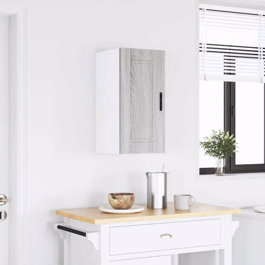 Pensile da cucina moderno vidaXL in legno e MDF grigio con ante a battente L: 60 cm, H: 31 cm, P: 25 cm