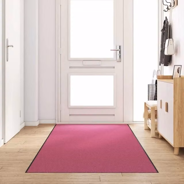Tappeto moderno rettangolare vidaXL in poliammide e PVC, Rosa e Nero, L: 350 cm, P: 120 cm, H: 1 cm