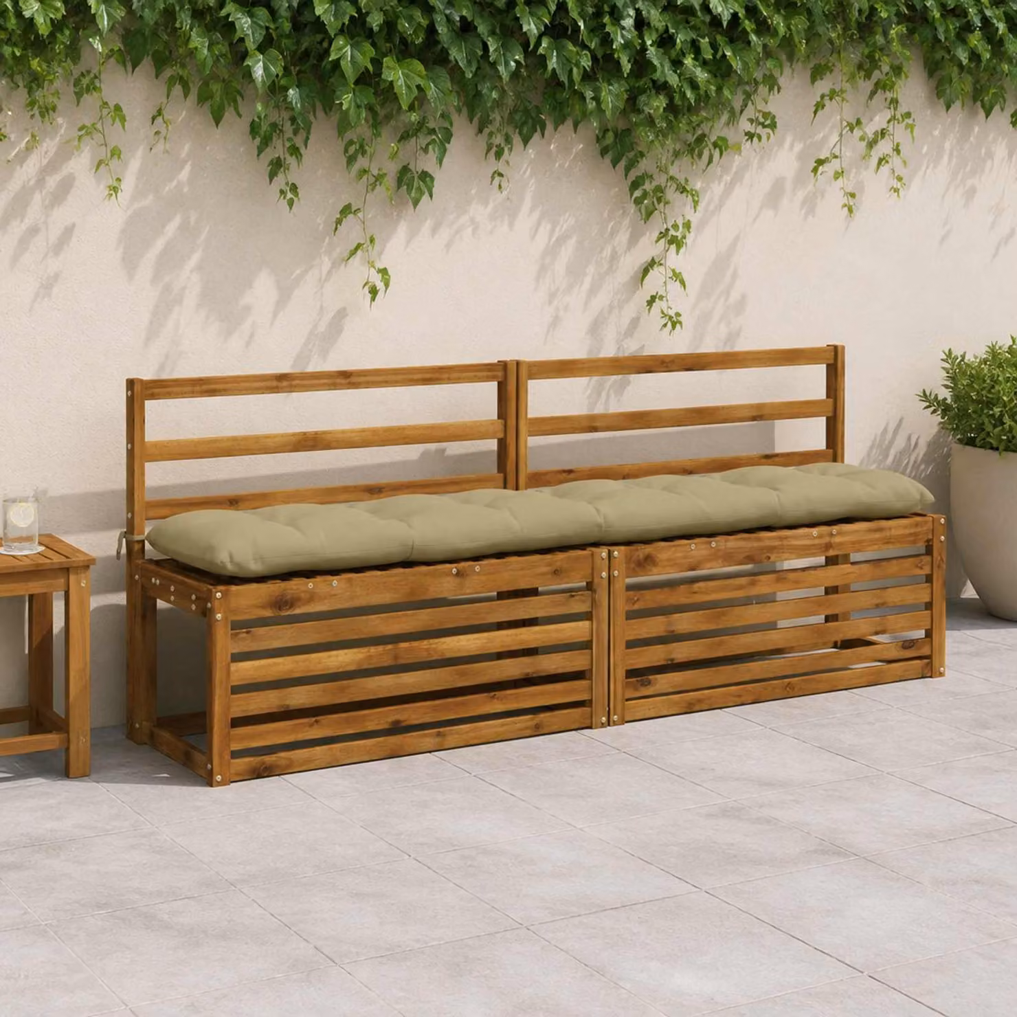 vidaXL Cuscino per panchina VIANEN 100% Poliestere Verde chiaro