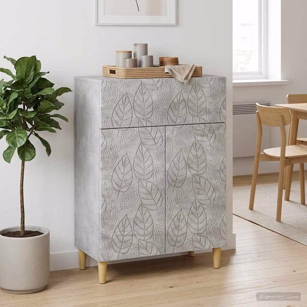 Credenza vintage vidaXL in legno MDF grigio cemento L: 66 cm, P: 34,5 cm, H: 90 cm