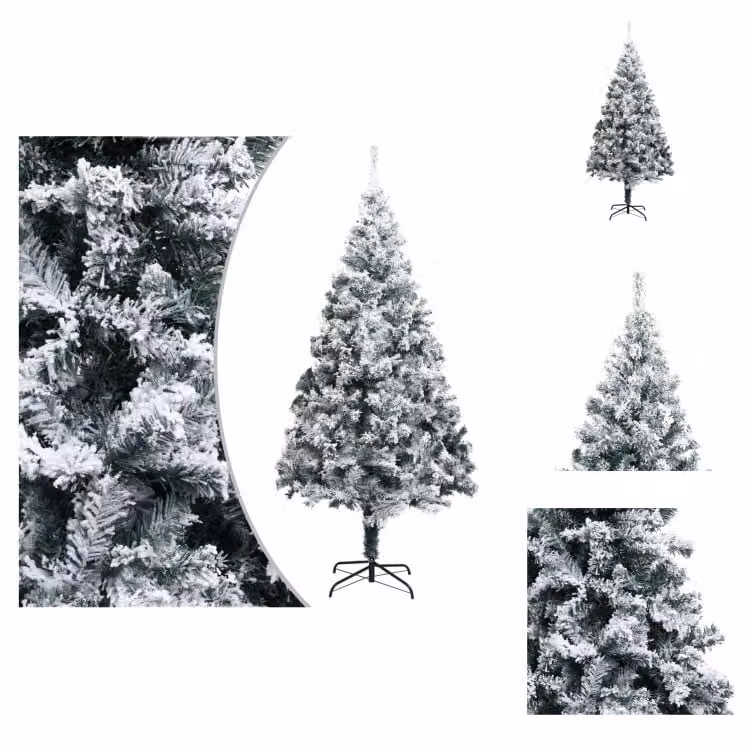 vidaXL Albero di Natale artificiale con neve verde 180 cm PVC - Alberi di Natale
