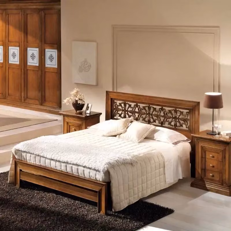 Letto matrimoniale classico traforato in noce Mobili 2G L: 183 cm, P: 210 cm, H: 117 cm – 2