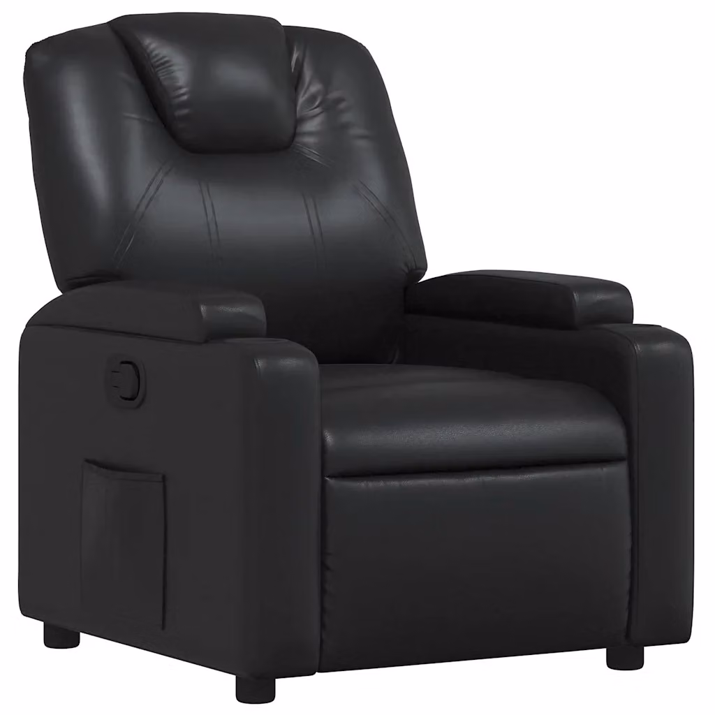Poltrona relax reclinabile vidaXL in similpelle nera con braccioli e struttura in legno e metallo – 2