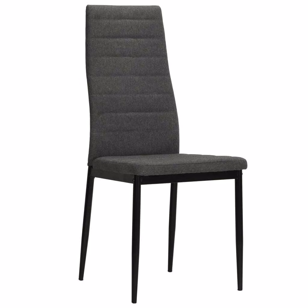 Sedie da Pranzo 6 pz Grigio Scuro in Tessuto