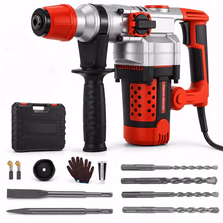 Trapano avvitatore Boorhamer, 1500 W, 12 Joule, attacco SDS Plus, capacità di foratura: 12 mm