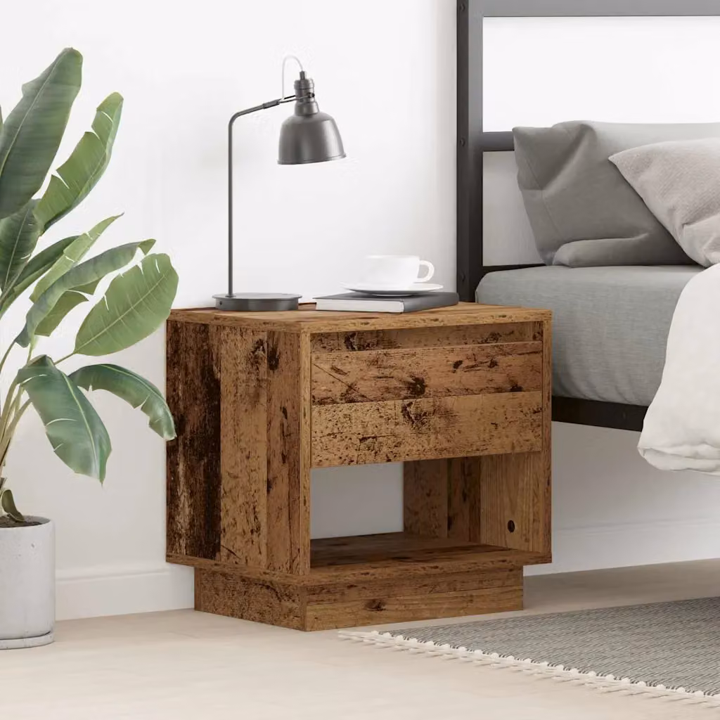 Comodino vidaXL in legno vecchio stile marrone L 45 x P 34 x H 44 cm