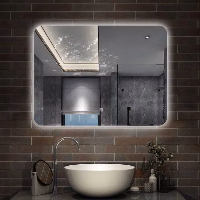 Specchio rettangolare Aica Italy con luce LED dimmerabile e comando touch, L: 100 cm, H: 60 cm