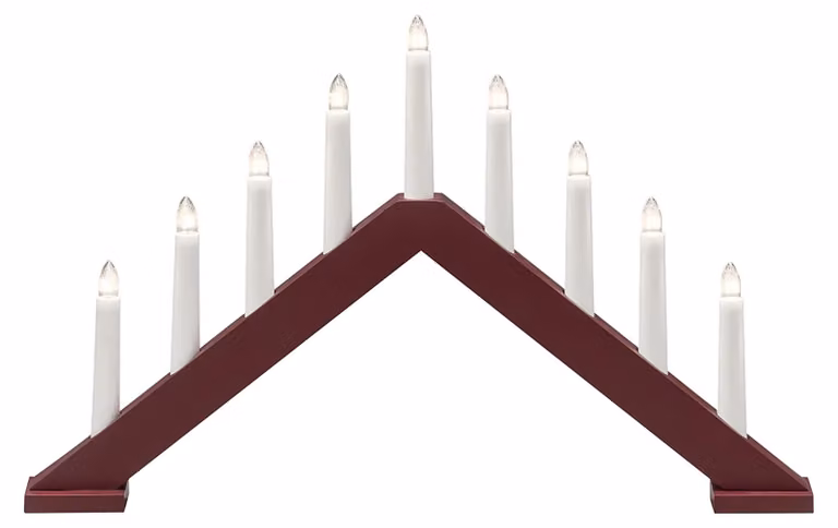 Arco decorativo in legno per candele, per 9 candele, 230V, grado di protezione IP20, per uso interno