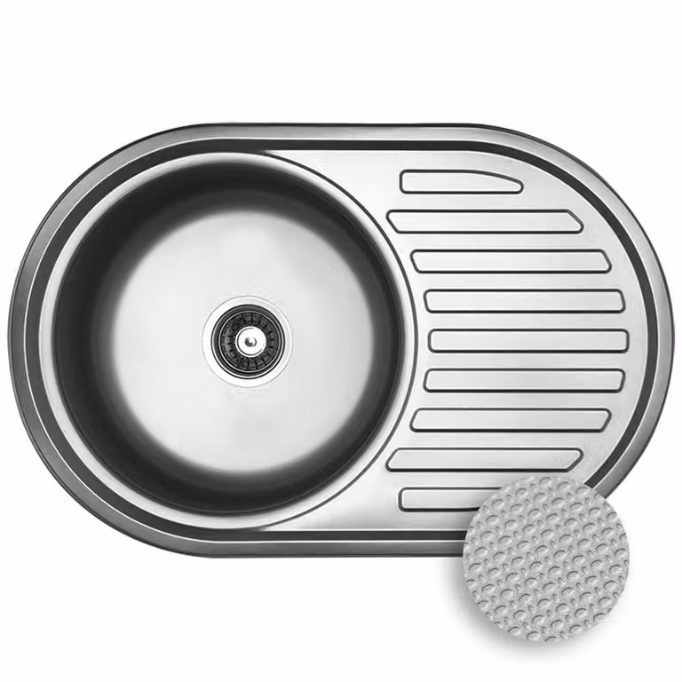 Lavello da cucina a 1 vasca in acciaio inox Lavello da cucina da incasso Lavello da cucina 77x50x15,5 cm con sgocciolatoio
