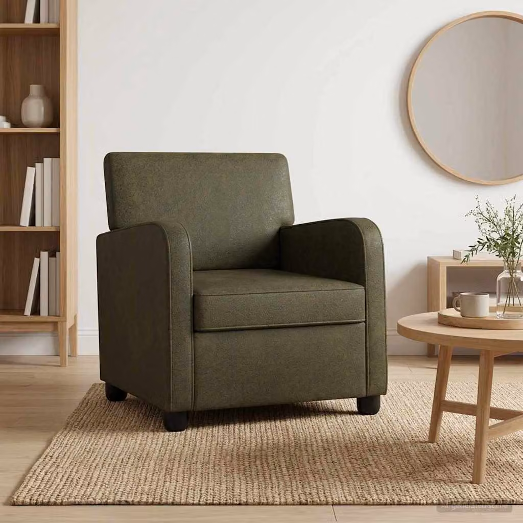 Poltrona lounge moderna vidaXL in pelle sintetica verde con braccioli