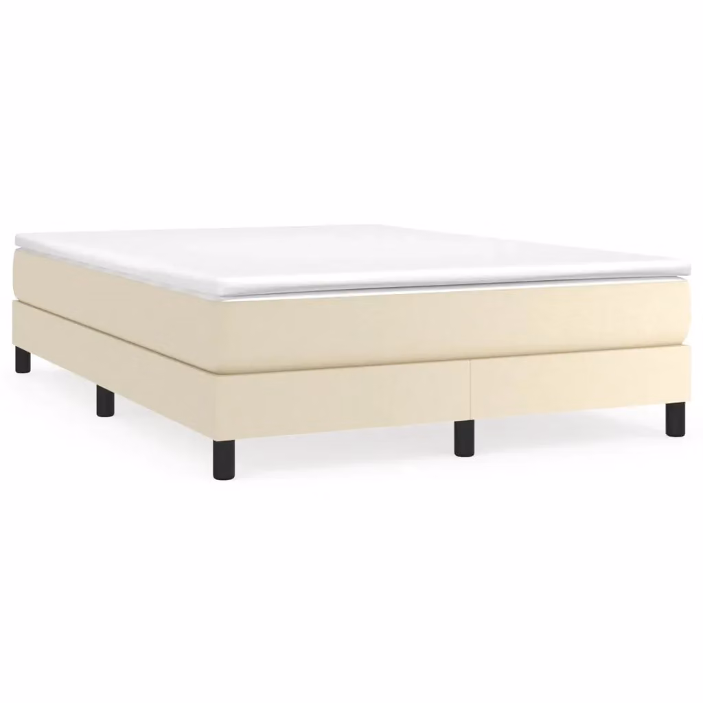 Letto a molle con materasso vidaXL in similpelle beige e bianco L: 140 cm, P: 190 cm – 2