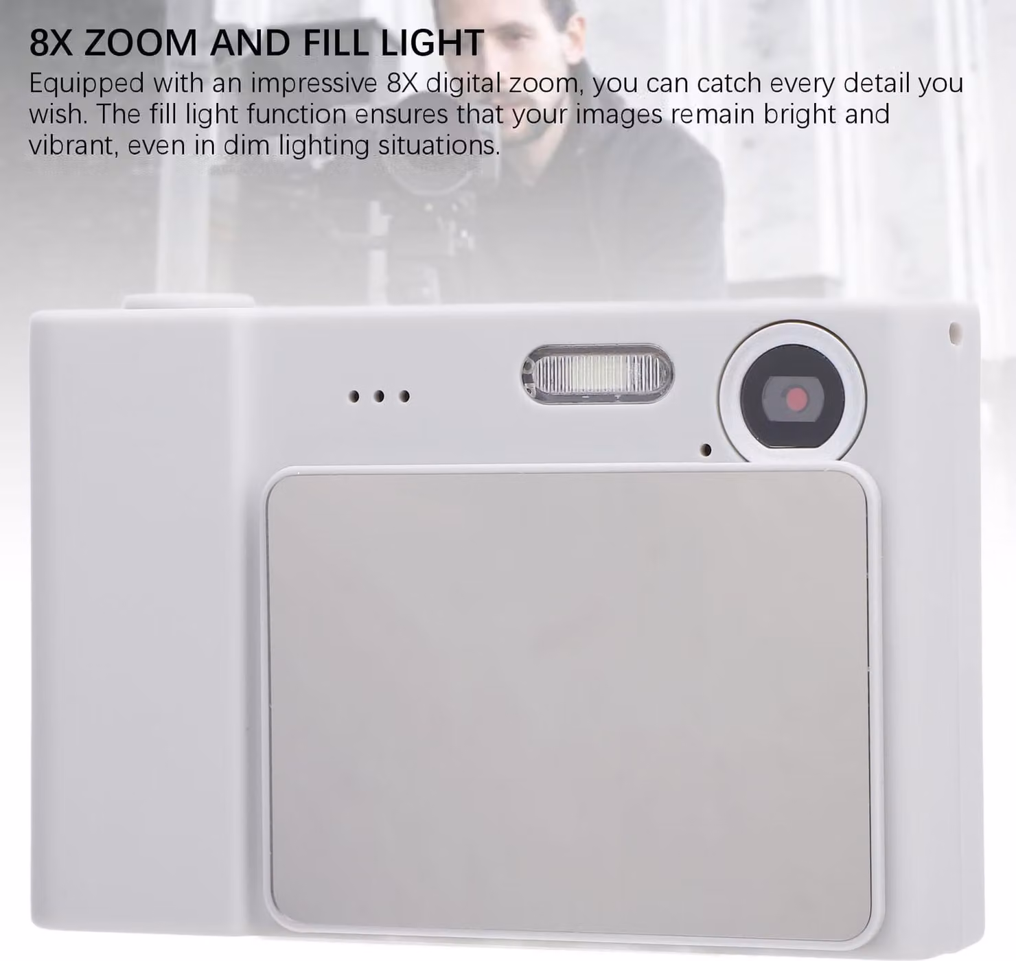 fotocamera digitale HD 1080P, 48 MP, schermo da 2,4 pollici, zoom 8x, anti-shake, CCD retro compatto da viaggio, 32 GB