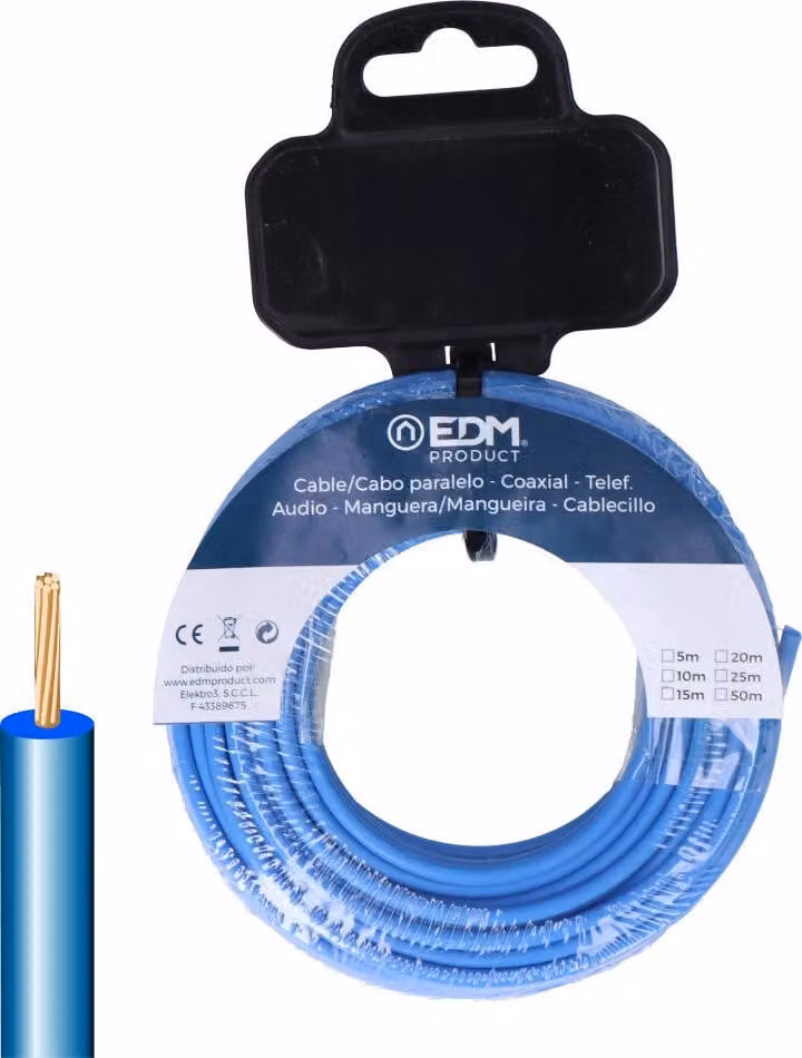 Cavo h07z1-k 6 mm² blu 5 m