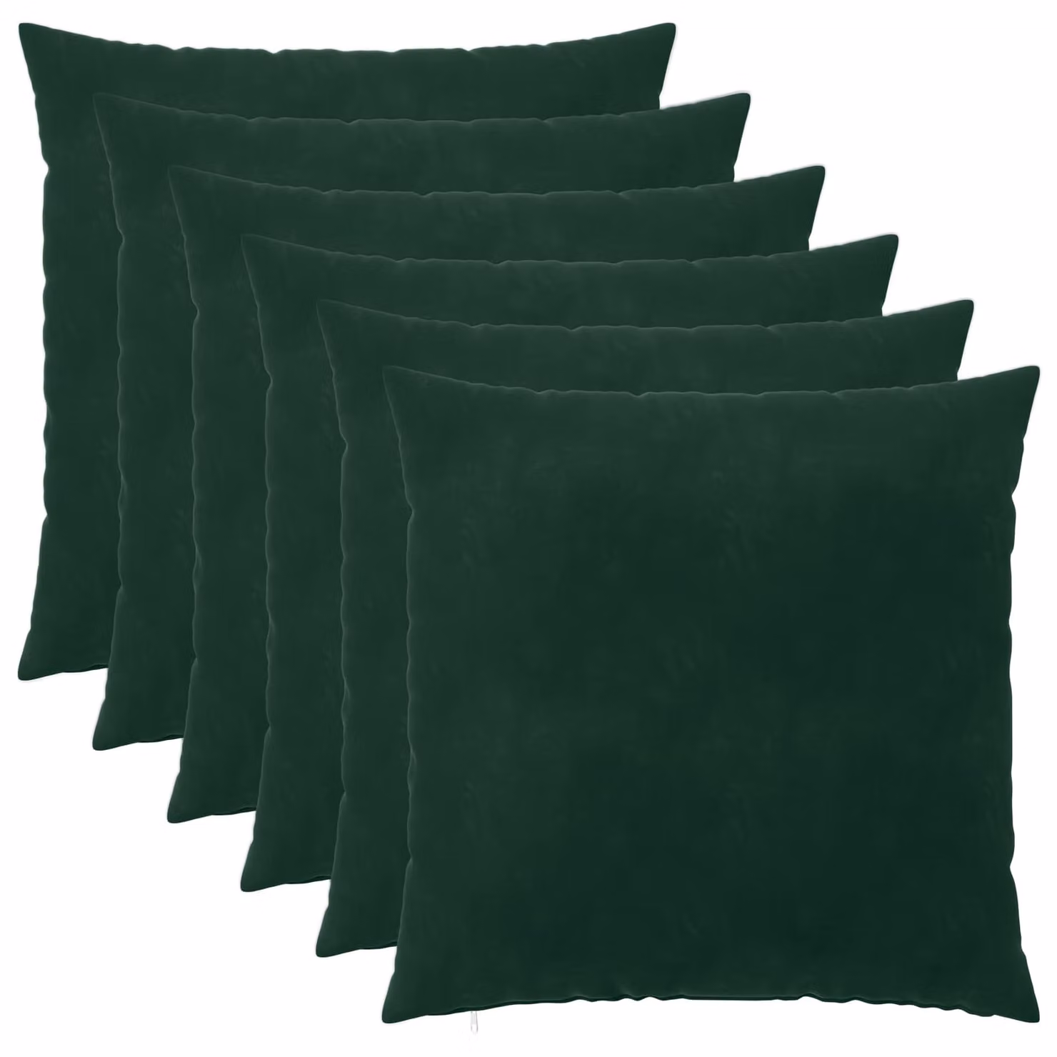 Set di 6 federe vidaXL HEERLEN in velluto verde scuro, L/P: 55 x 55 cm