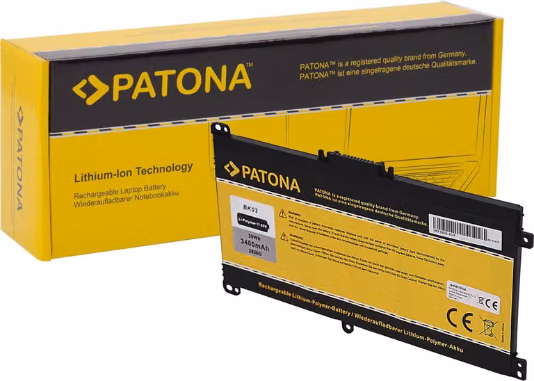 Batteria PATONA compatibile con HP BK03, Pavilion X360 BK03XL, codici 916811-855, TPN-W125, HSTNN-LB7S, HSTNN-UB7G