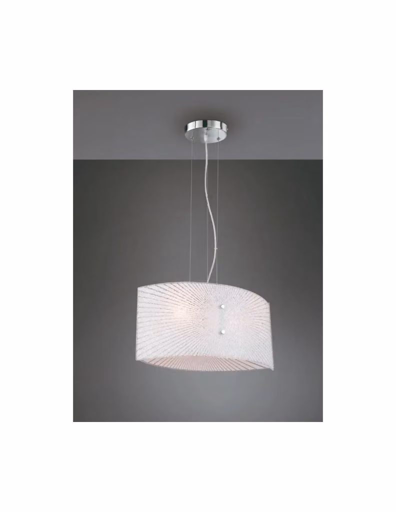 Lampadario a sospensione Elisa di Trio Leuchten in vetro trasparente e metallo cromato per cucina e soggiorno – 2