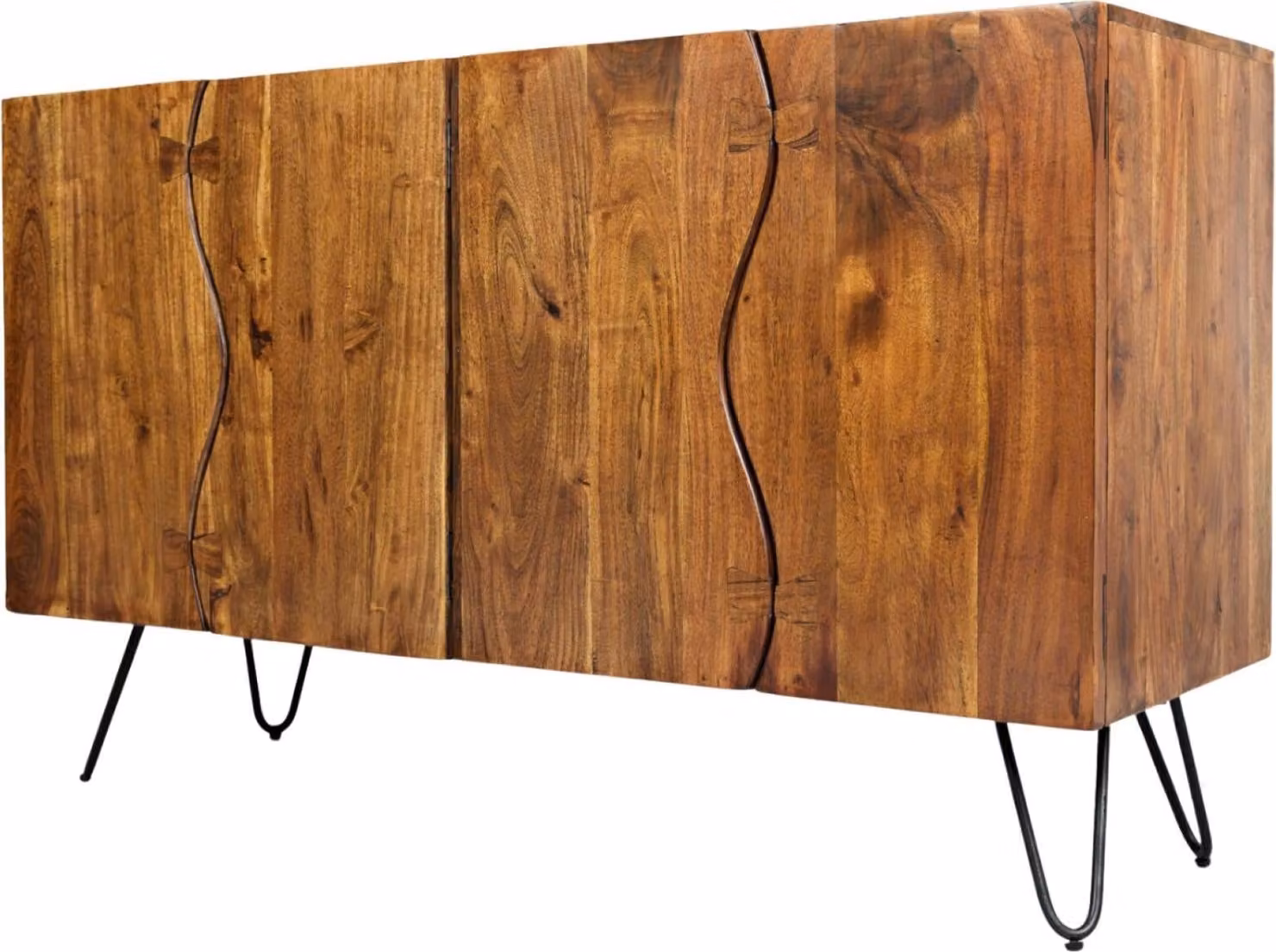 Credenza FURNLUX Avola Noce e Nero 137cm / Colore principale: Marrone / Dimensioni: 137 x 82 x 46 cm