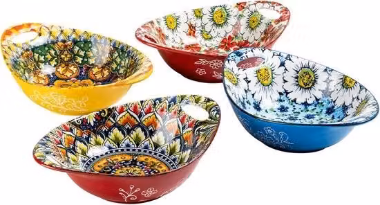 Porcellana bohemien dessertkom - Set di 6 - per pasta e insalata - lavastoviglie