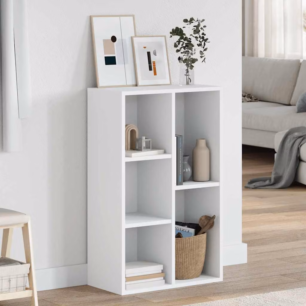 vidaXL Credenza Moderna Bianca in Legno e MDF L: 50 cm, P: 25 cm, H: 80 cm