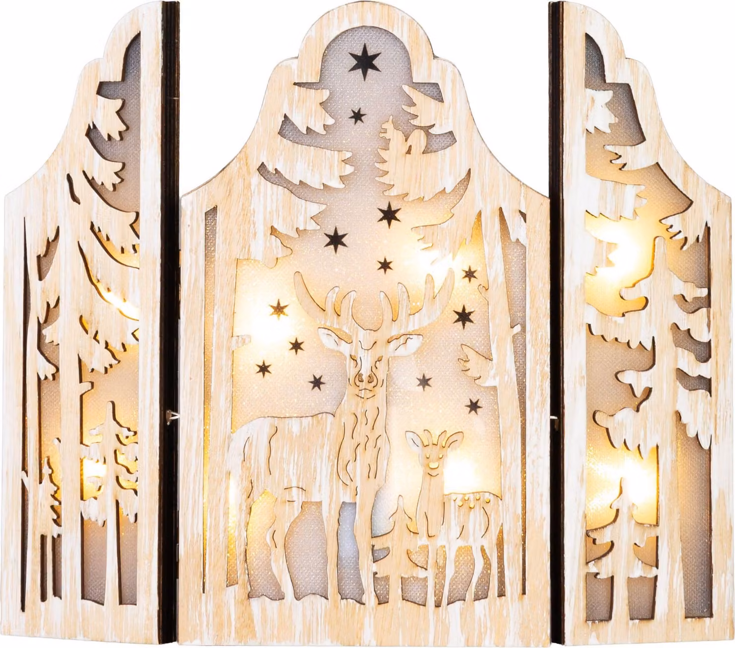 Decorazione MagicHome Natale, Renne, 8xLED bianco caldo, 2xAAA, IP20, 9x8x38 cm