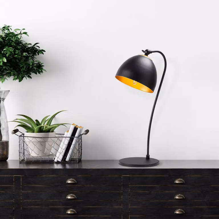 Opviq, Acuka12295-US, Lampada da tavolo, Nero, CORPO IN METALLO, 25 x 25 x 54 cm