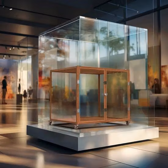 Banchetto per cani Jemaison in legno marrone con vetro resistente e ruote, dimensione XL per cani fino a 80 kg, L: 106 cm, P: 68,5 cm, H: 82 cm
