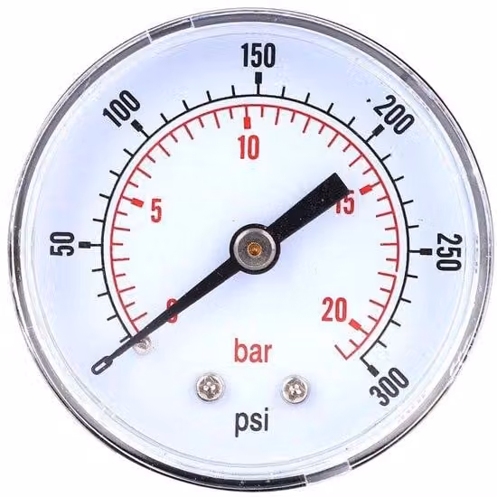 Misuratore di pressione da 50 mm con raccordo 1/8 BSPT, adatto per la misurazione della pressione di aria, acqua, olio e gas.