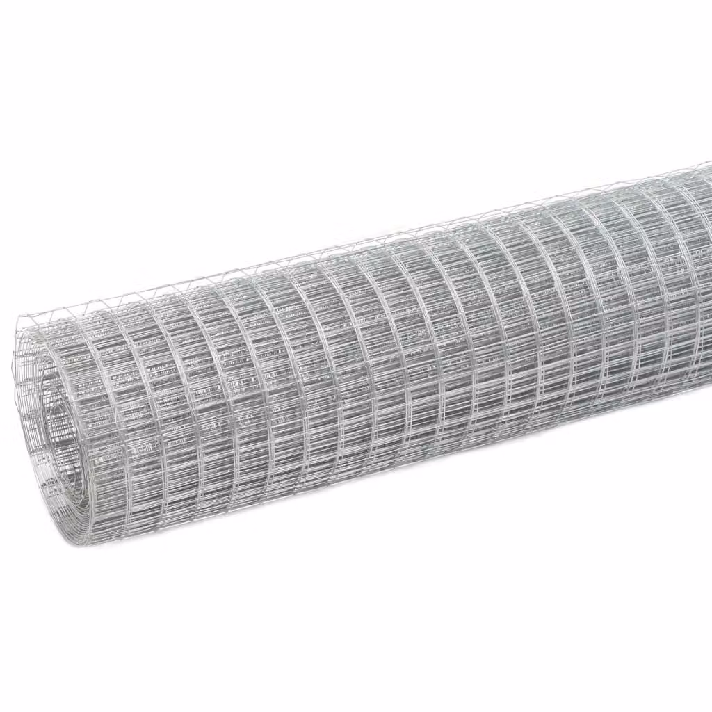 Recinzione in Rete per Pollaio Acciaio Zincato 25x1,5 m Argento