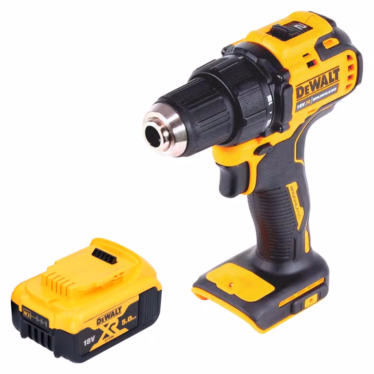 Trapano avvitatore a batteria DeWalt DCD 708 N 18 V 65 Nm Brushless + 1x batteria 5,0 Ah - senza caricabatteria