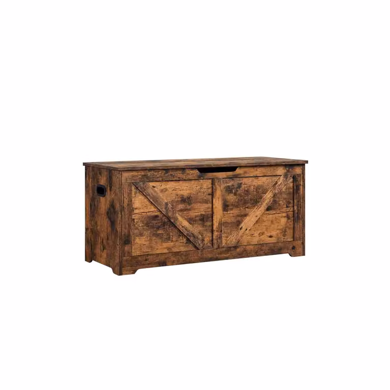 Cassapanca Portaoggetti 40 x 80 x 46 cm Bianco, Marrone / 40 x 100 x 46 cm