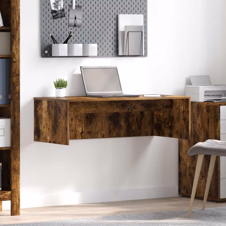 Scrivania a parete sospesa vidaXL in rovere marrone L: 100 cm, P: 45 cm, H: 30 cm