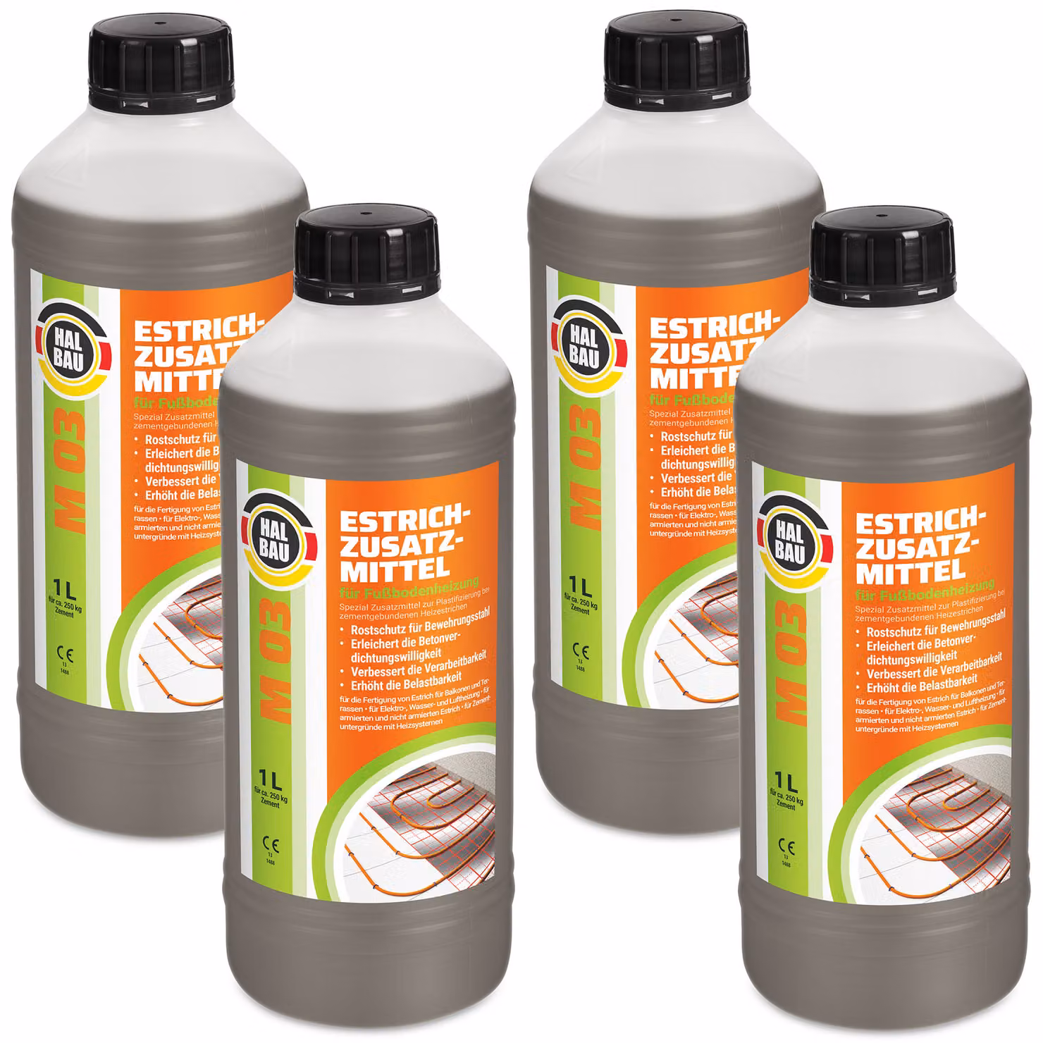 Plastificante per impianti di riscaldamento Additivo per massetto 4 L Per riscaldamento a pavimento Massetto in calcestruzzo HALBAU M03
