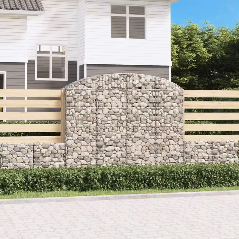 Cesto Gabbione ad Arco vidaXL in Acciaio Zincato Grigio L: 200 cm, P: 50 cm, H: 160/180 cm