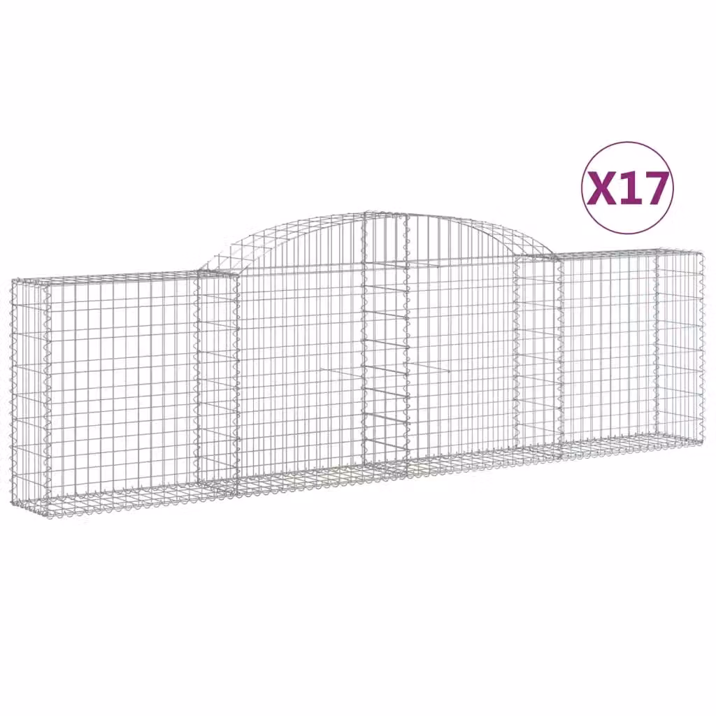 Set di 17 Cesti Gabbioni ad Arco Videx in Acciaio Zincato Grigio L: 300 cm, P: 30 cm, H: 80/100 cm – 2