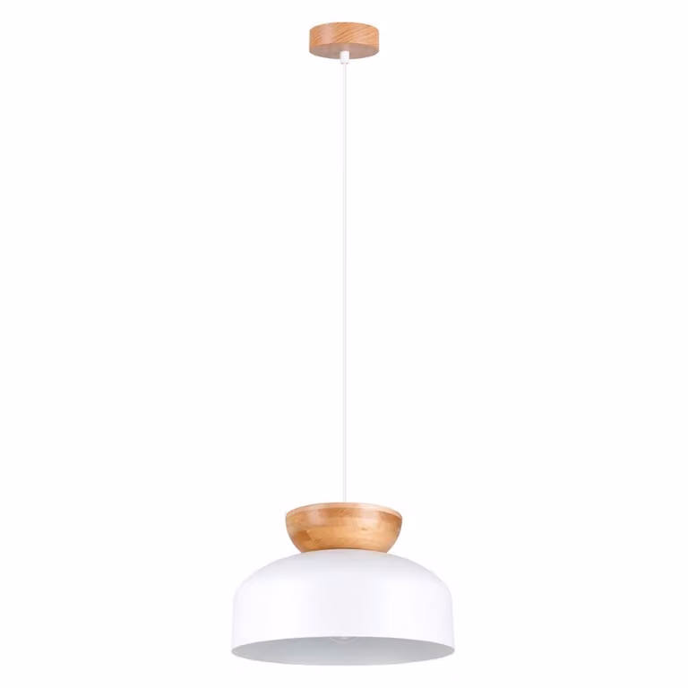 Lampada a sospensione MARION bianco 1xE27 15W legno/acciaio 130x29.5x29.5cm Sollux Lighting