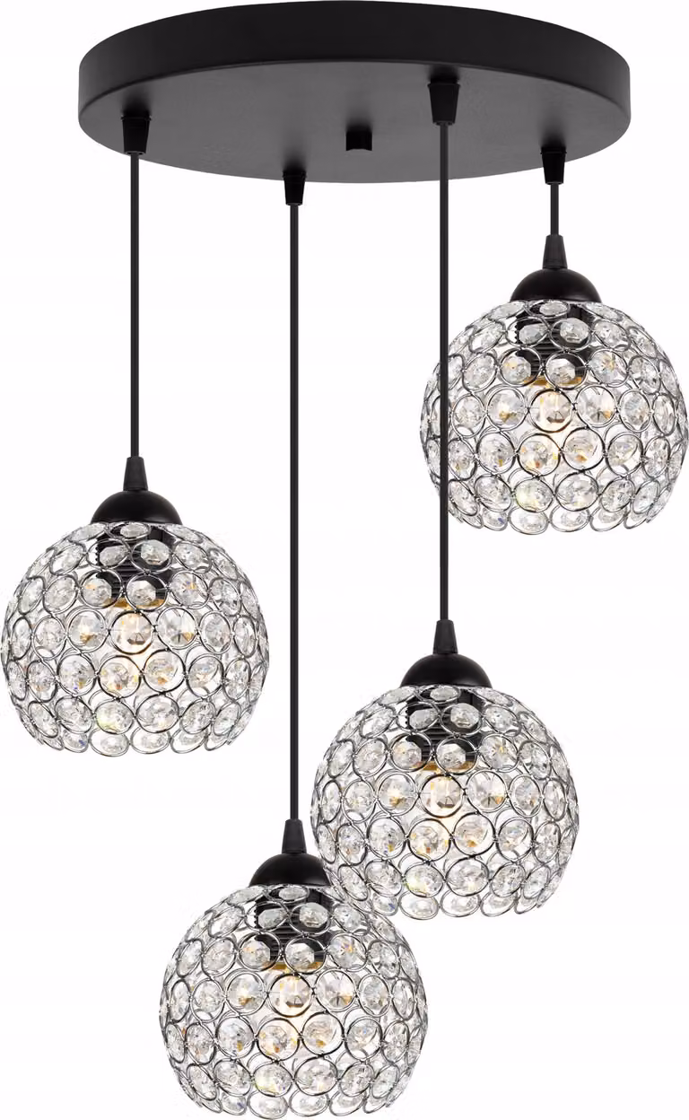 Lampadario Unico Lampada A Sospensione Cromata Cristallo