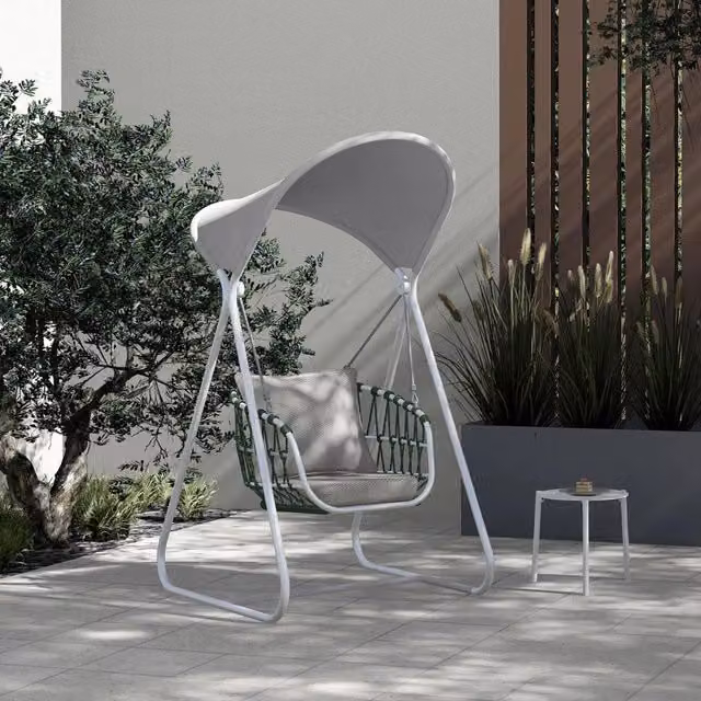 Dondolo da Giardino 1 Posto con Tettuccio Parasole Noli Grigio GIORDANOSHOP L/P/H: 116 x 164 x 48 cm