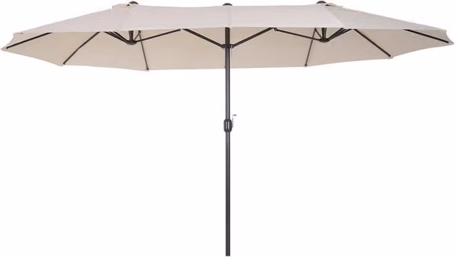 Ombrellone Doppio da Giardino EasyComfort in Acciaio e Poliestere, Beige, L: 460 cm, P: 270 cm, H: 240 cm – 1