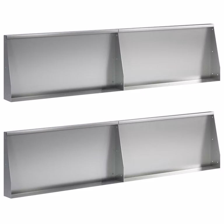 Set di 4 pezzi muro di contenimento vidaXL in acciaio zincato argento L: 80 cm, P: 30 cm, H: 12 cm