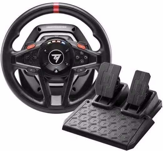 Simulatore di guida Thrustmaster T128 con volante e pedaliera nera per PC e PlayStation – 3