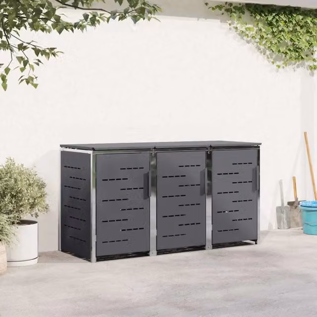 Stoccaggio contenitore a ruote for 3 Bins 240L Acciaio Inox 3422241