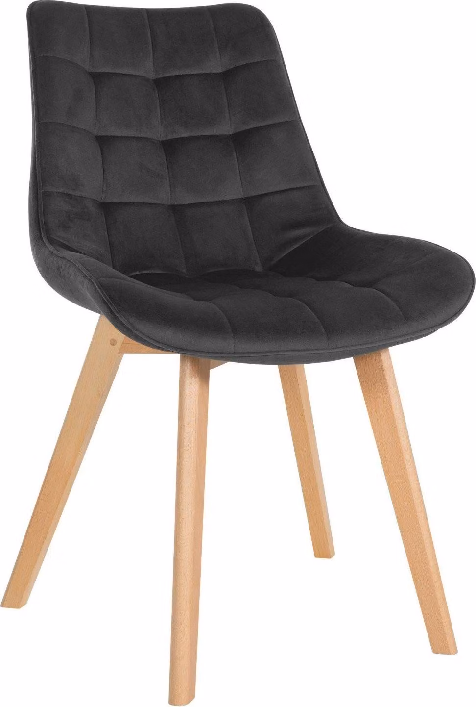 Sedia da pranzo in velluto - sedia comoda - stile scandinavo | colore: nero