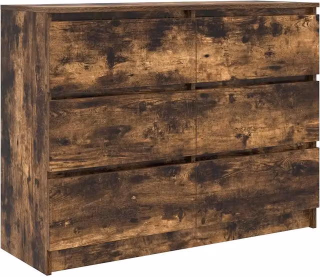 Credenza | Madia | Buffet da pranzo | Armadio da pranzo Rovere Fumo 100x35x76 cm in Legno Multistrato