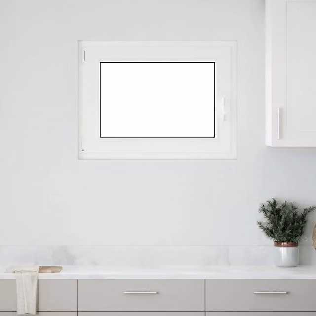 Finestra per seminterrato vidaXL in plastica bianca con vetro trasparente, modello tilt and turn, L: 80,0 cm, H: 60,0 cm
