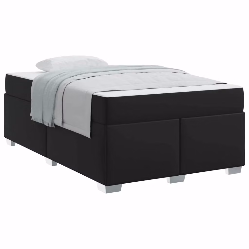 Struttura letto moderna vidaXL con materasso in tessuto nero L 120 x P 200 cm – 2